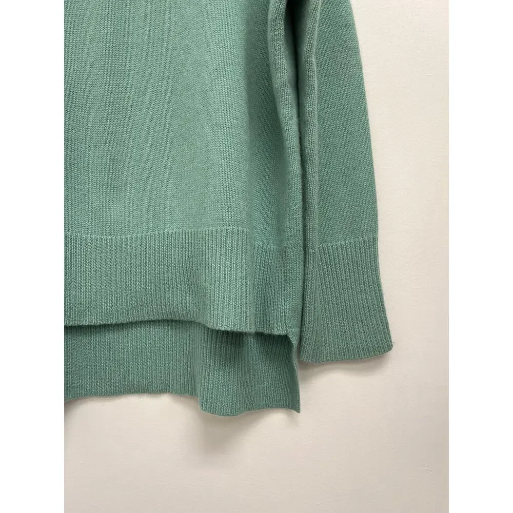 Theory Karenia 100% Cashmere Oversized Step Hem Soft Cozy Crew Neck Sweater Med